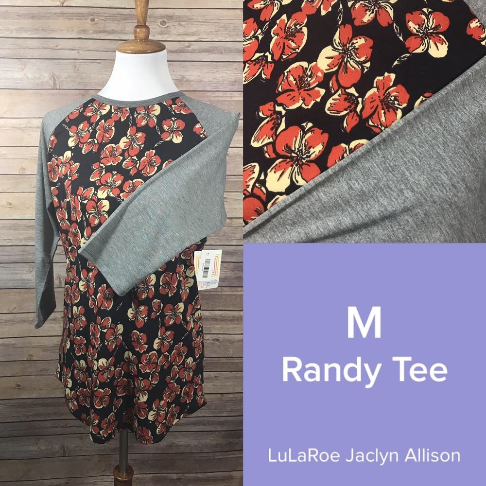 LuLaRoe Randy Baseball Tee, 3/4 length sleeves